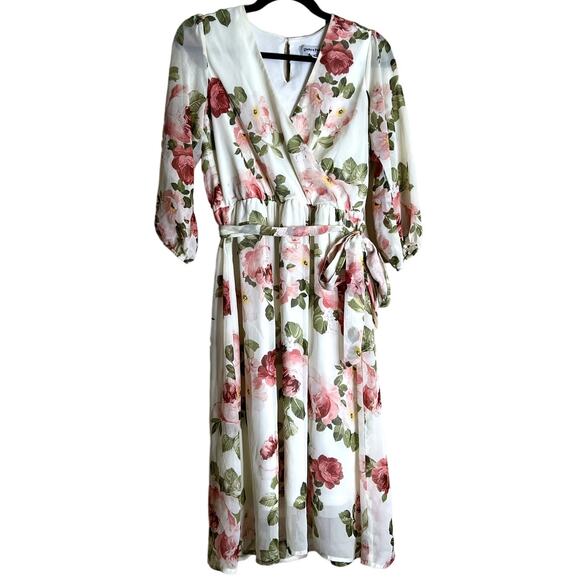 Shelby Palmer Dress Women 8 Floral Flow Flattering Chiffon Coquette Garden Party - Picture 1 of 9